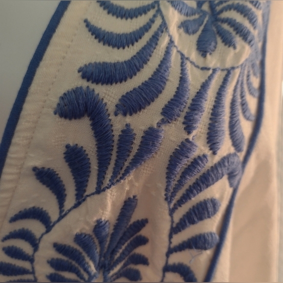 Band of the Free- Retro Boho Ecru Pheasant Blouse Embroidery- NWT- medium - Picture 3 of 13